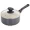 Spice by Tia Mowry Savory Saffron Gray 7 Piece Ceramic Nonstick Aluminum Cookware Set with Nylon Utensils